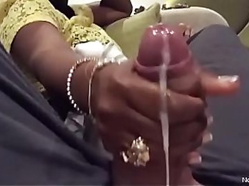 Indian wife Jerks her husband'_s Cock