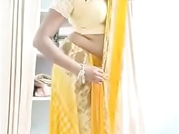 Swathi naidu changing saree and getting ready for romantic short film shooting