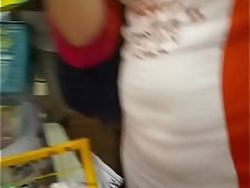 Milf boobs at Shopping mall